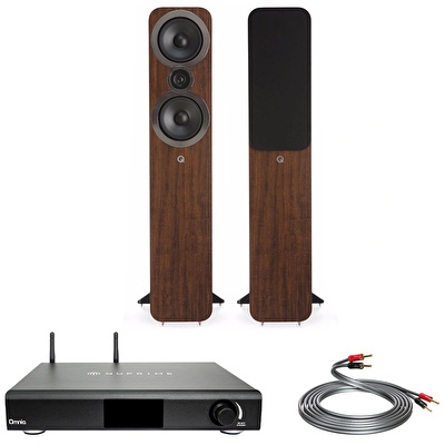 NuPrime Omnia A200 - Q Acoustics 3050i Walnut - QED XT40i 3M. Hi-Fi Müzik Sistemi